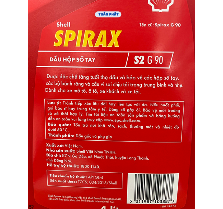 Nhớt Shell Spirax S2 G90 C4 LOẠI 4 LÍT