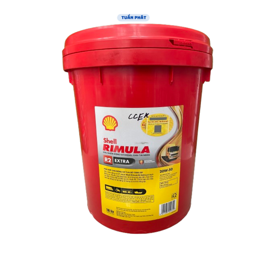 Nhớt Shell Rimula R2 Extra 20W50 CF-4 18 LÍT